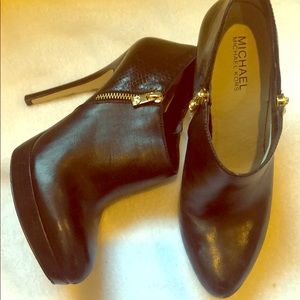 Michael Kors Platform Booties with Gold zipper